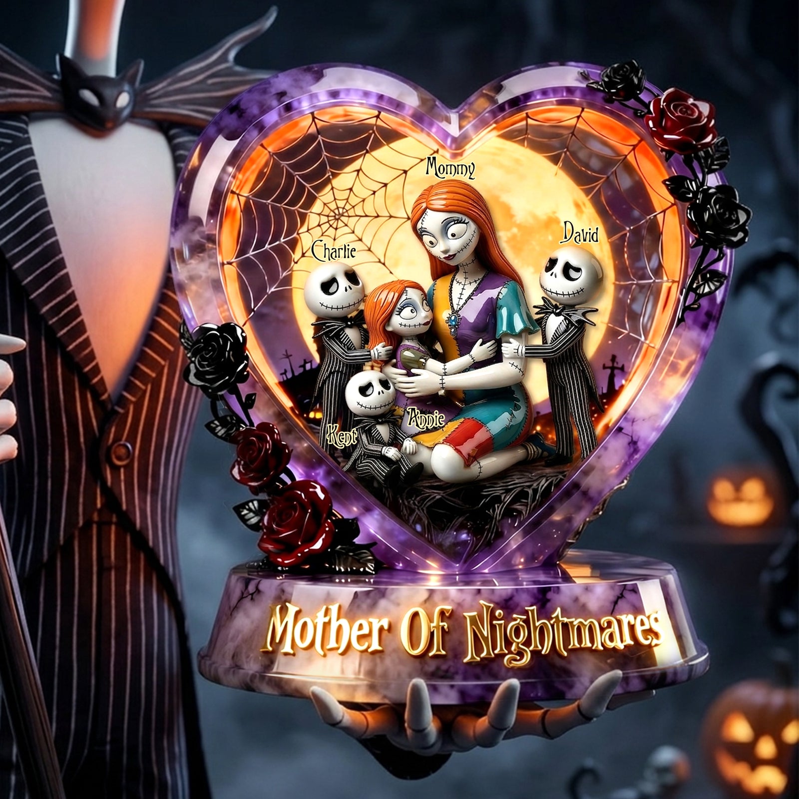 Spooky Mom And Kids Light Box - Personalized Gifts For Mother's Day Acrylic Light Box 02OHLU070426-Homacus