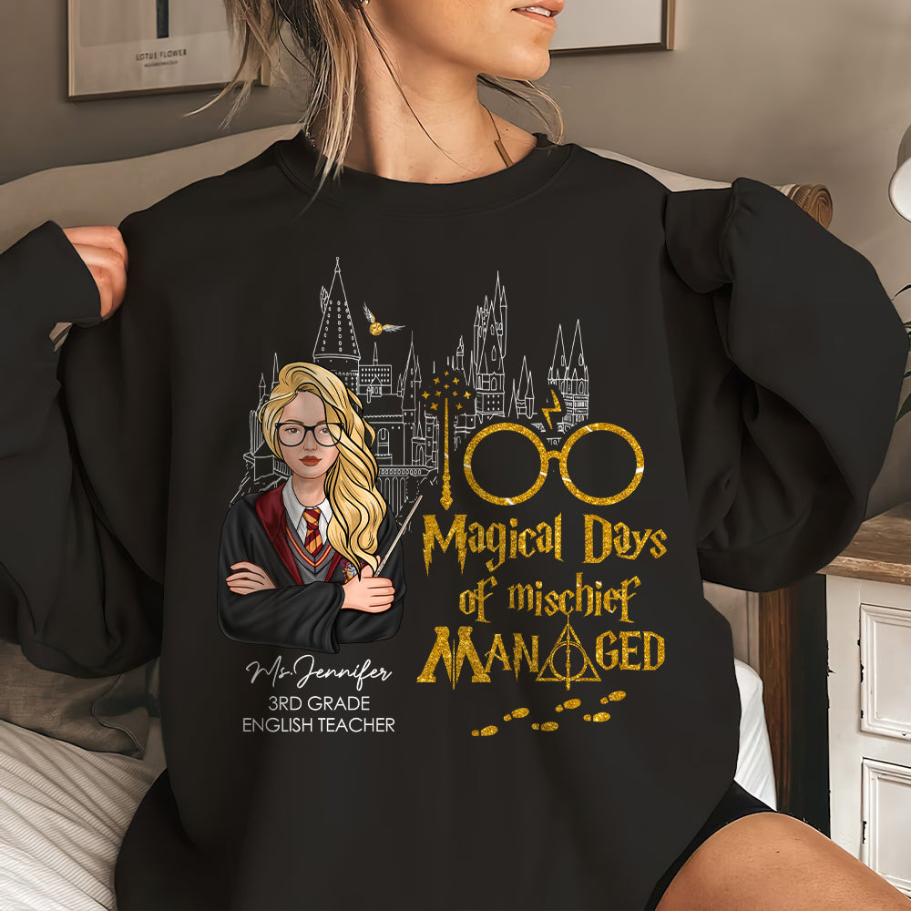 Personalized Gift For Teacher Shirt 100 Magical Days At School 03HTHN190124TM-Homacus