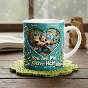 Sweet Otter Couple Coffee Mug - Personalized Gift For Couples 03NATA200126-Homacus