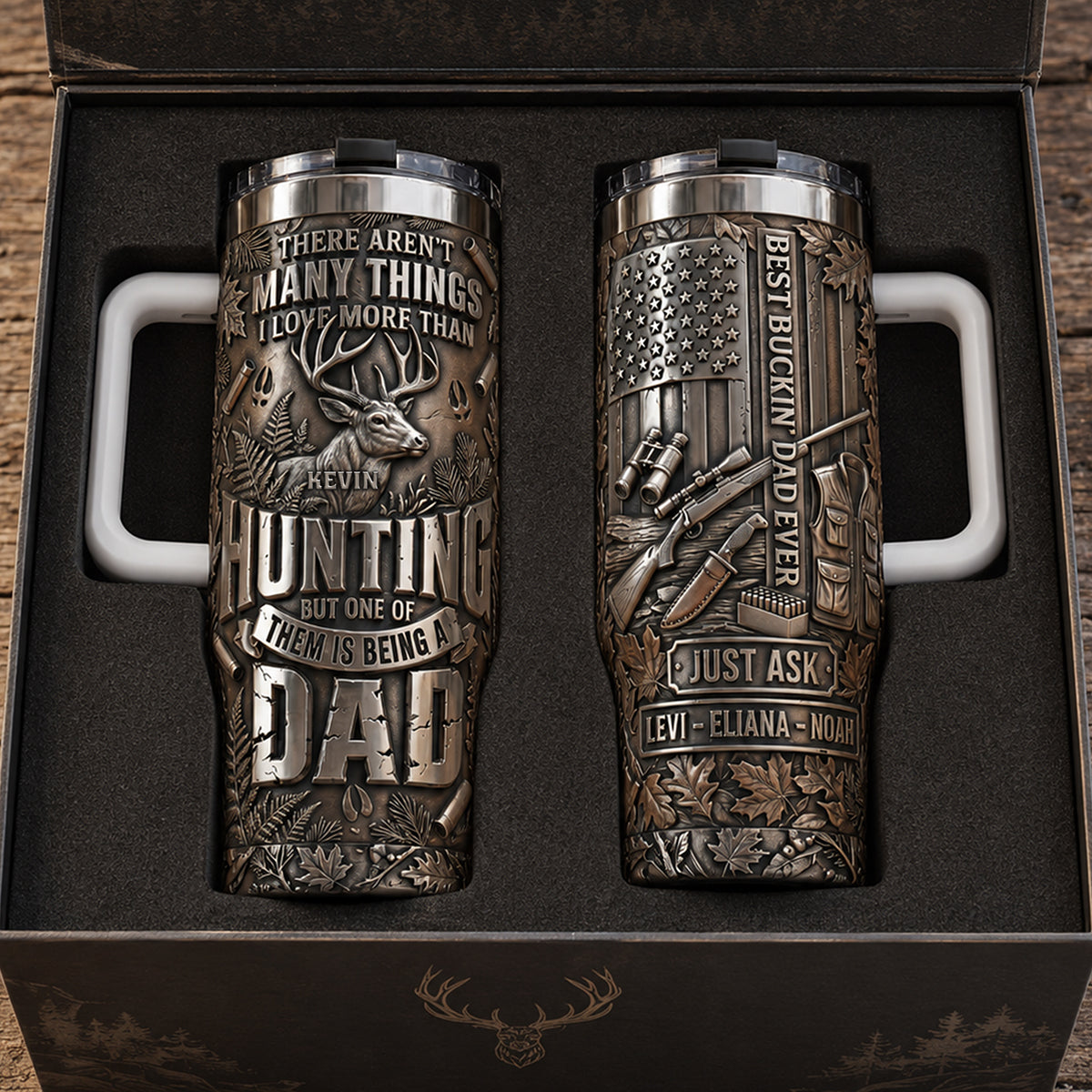 Hunting Obsessed Dad Tumbler With Handle, Personalized Gifts For Dads 03qhta230526-Homacus