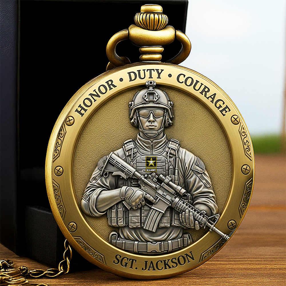 Honor Duty Courage Pocket Watch – Personalized Gifts For Veterans 05toqn230625-Homacus