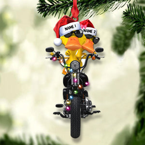 Personalized Gifts For Couple Christmas Ornament Biker Duck Couple 03qhlh0510-Homacus