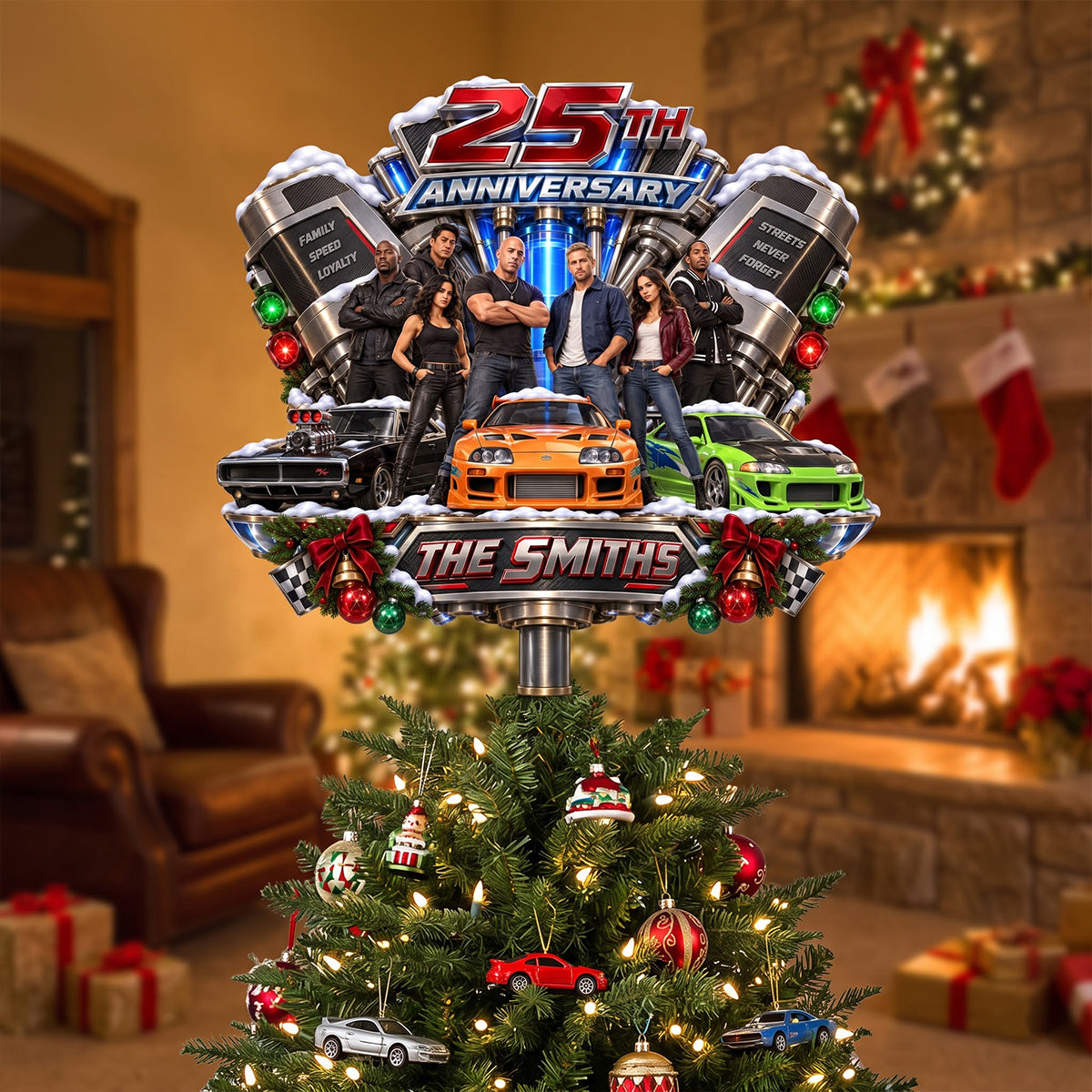 Celebrate A Quarter Century Of Speed Tree Topper - Personalized Christmas Gifts For Speed Lovers 05hatn110926-Homacus