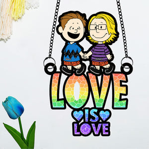 Personalized Gifts For LGBT Couple Suncatcher Ornament 05OHQN190624HH-Homacus