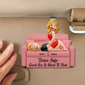 Naughty Couple Acrylic Car Visor Clip - Personalized Gifts For Couple 04naqn150126-Homacus