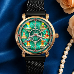 Legendary Swamp Friends Mesh Strap Quartz Watch – Personalized Gift for Animation Lovers 03tgqn210725-Homacus