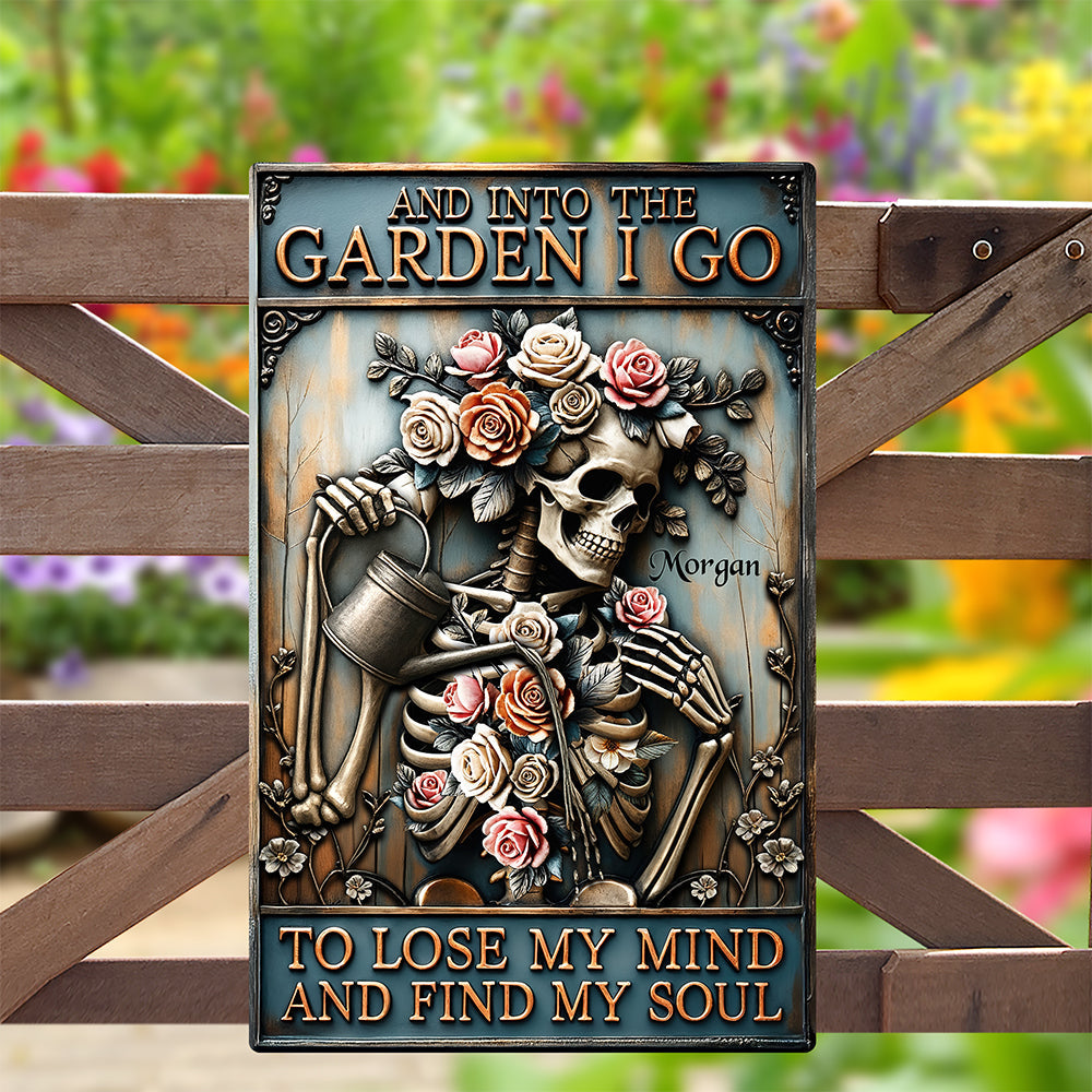 Garden Skull Art Metal Sign - Personalized Gifts For Gardening Lovers 01QHQN100725-Homacus
