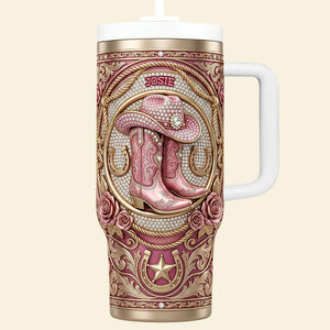 Vintage Western Cowgirl 40oz Tumbler - Personalized Gifts For Cowgirl 01NADT110226-Homacus