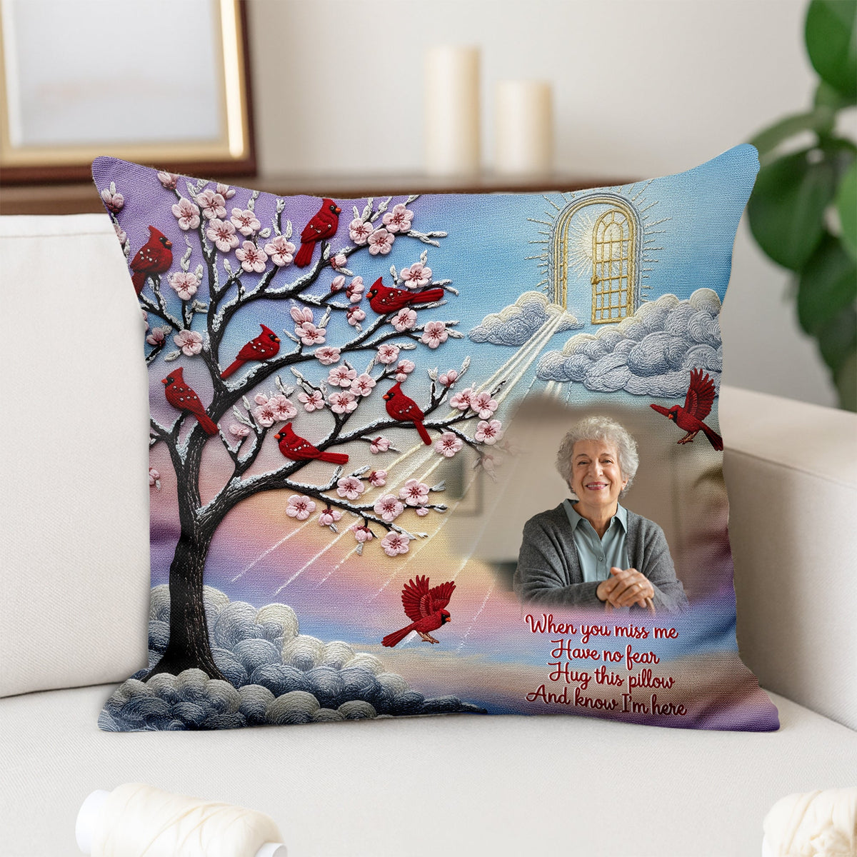Memorial Square Pillow - Custom Photo Gifts For Heaven 03nalu140625-Homacus