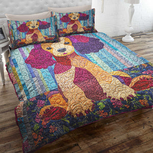 Poodles Dog Christmas Quilt Bed Set Gifts For Dog Lovers 02HUDT061124-Homacus