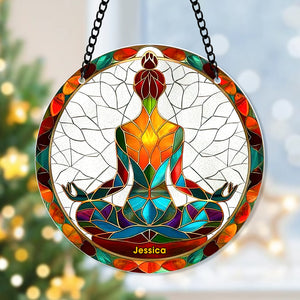 Personalized Gifts For Christmas Suncatcher Ornament 57ACQN240824 Yoga Symbol-Homacus