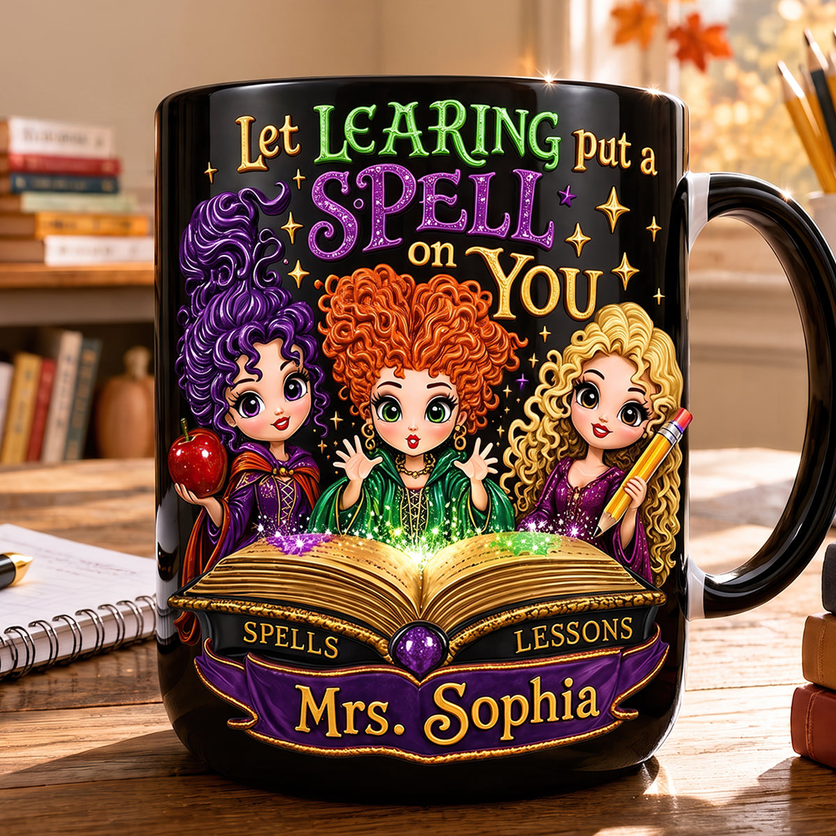 Spooky Witch Spell Accent Mug - Personalized Halloween Gifts 04hudt270826
