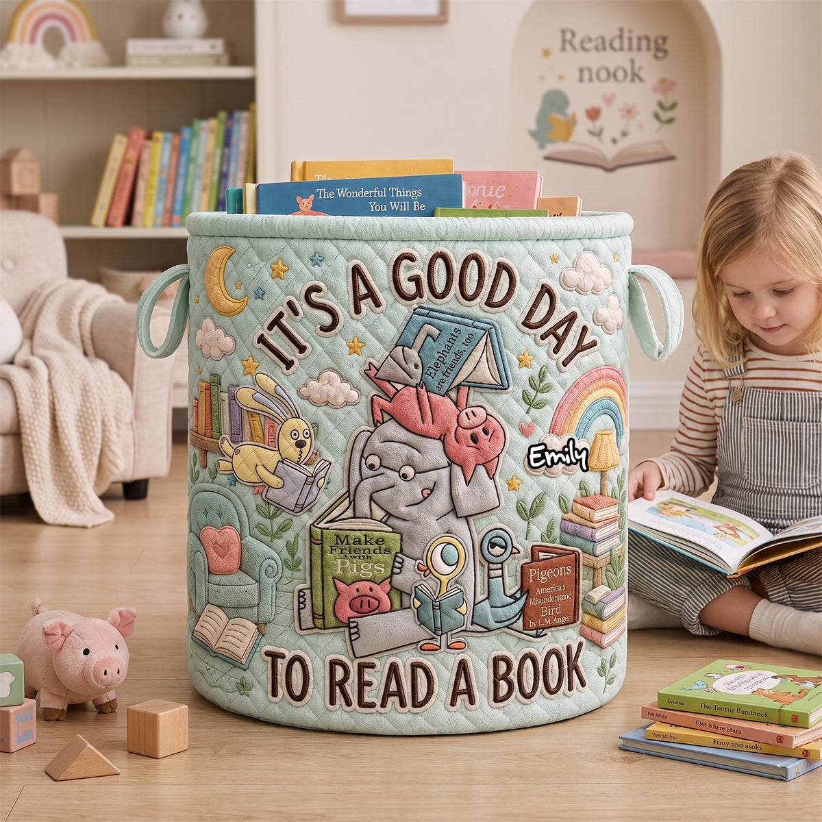 Cozy Reader Laundry Basket - Personalized Gifts 02nadh170726-Homacus