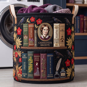 Victorian Literature Collection Quilted Laundry Basket - Personalized Gifts For Book Lovers 04qhlu130726