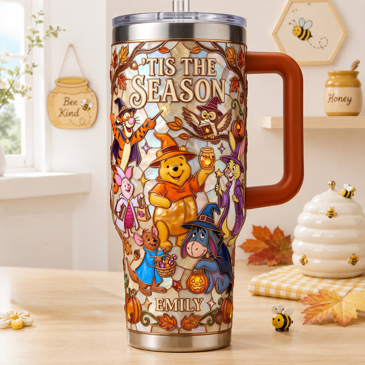 ’Tis The Season Colorful 40oz Tumbler With Handle - Personalized Gifts 08palu290726