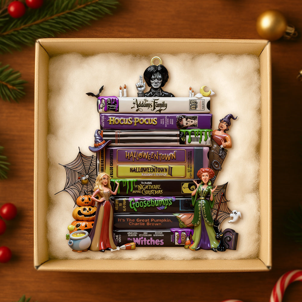 Horror Witch Tape Stack Ornament, Personalized Gifts For Horror Fans 03qhtn161025-Homacus