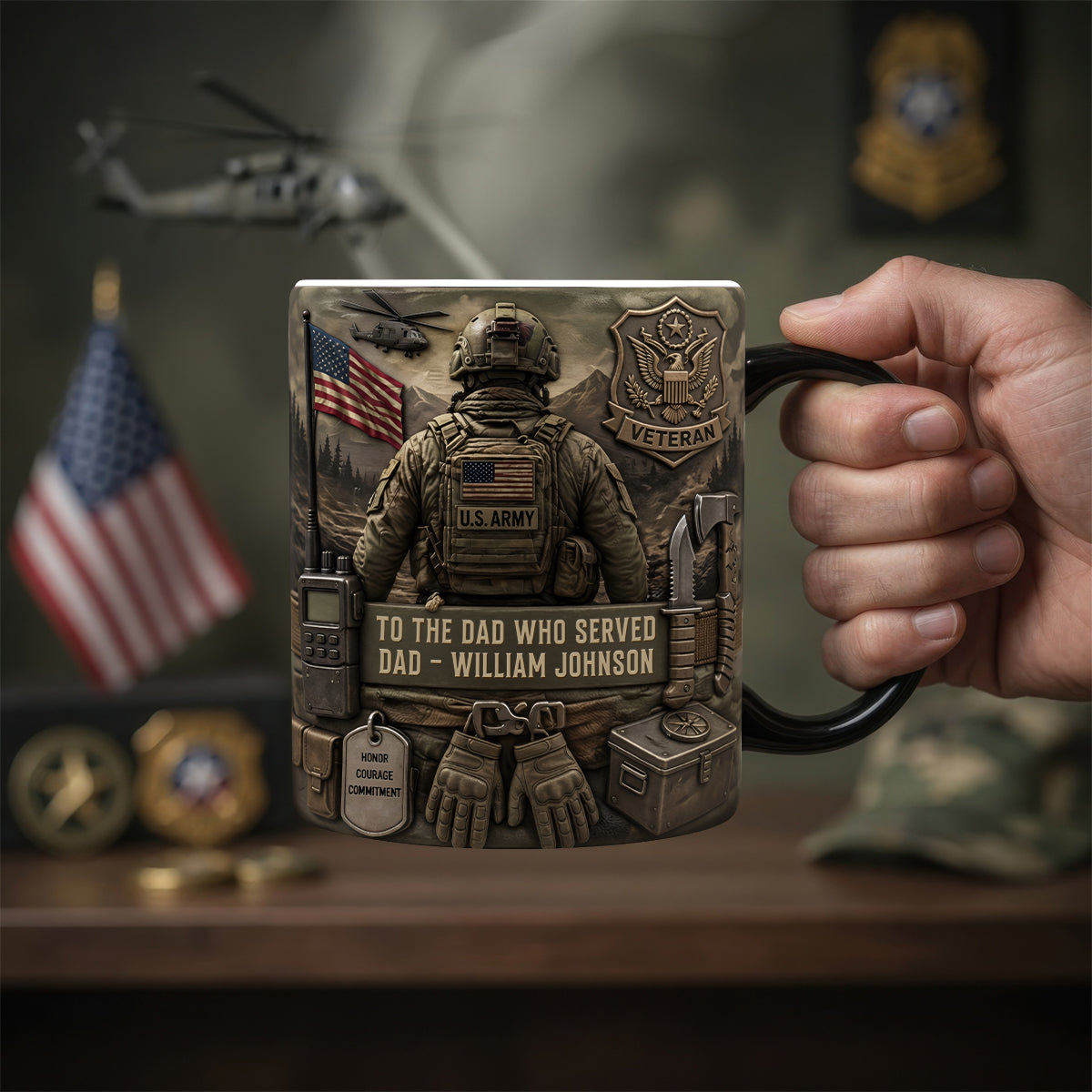 Proud Veteran Dad Magic Coffee Mug - Personalized Gifts For Dads 04TYDH290426-Homacus
