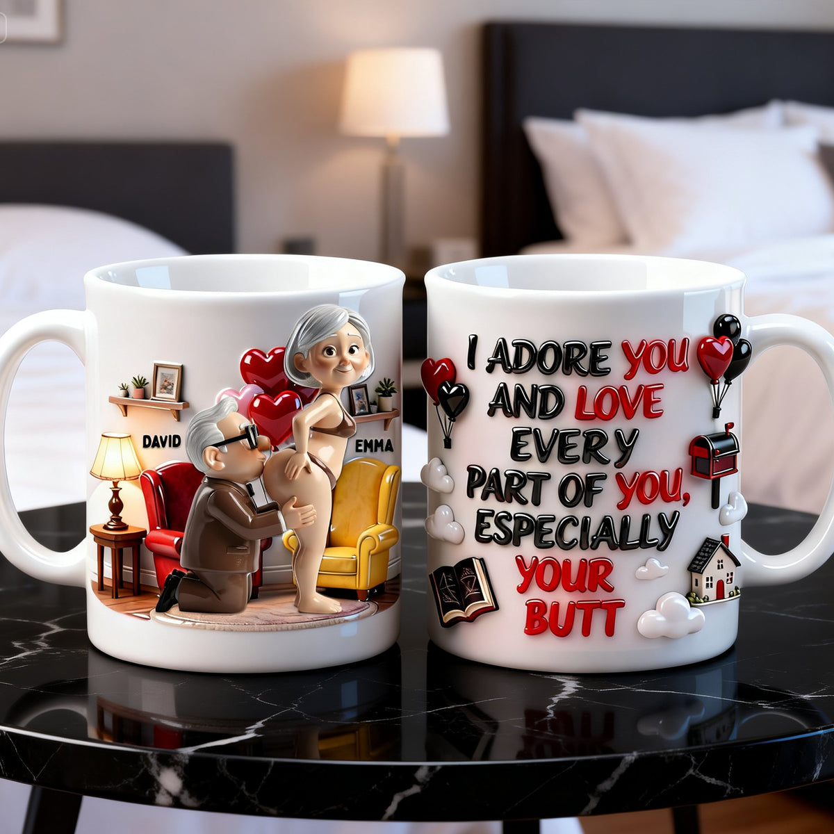 Cheeky Kisses Couple Coffee Mug - Personalized Gifts For Couples 05OHLU261225-Homacus