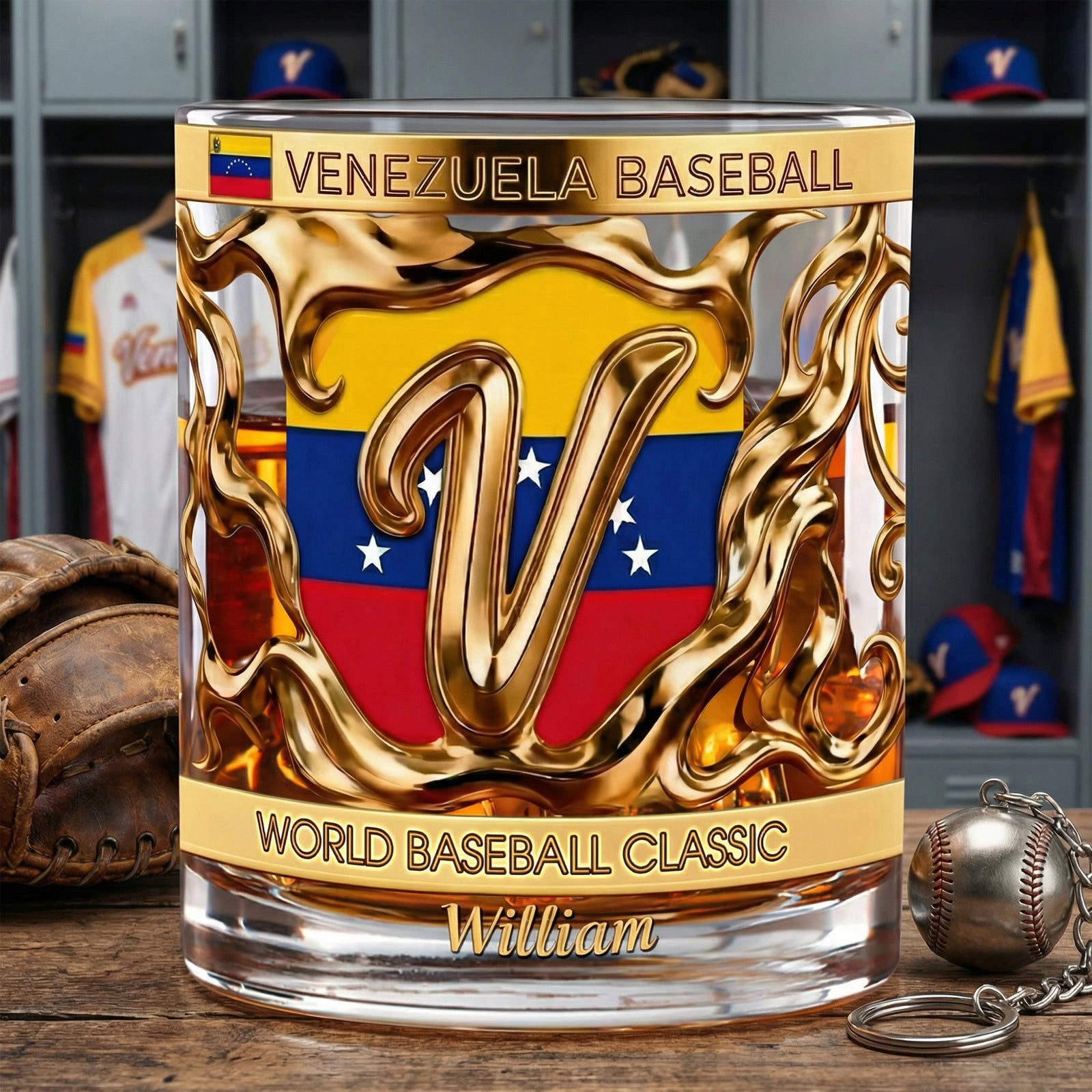 Venezuela Baseball 11oz Round Glass Personalized Gifts 04tgqn280326-Homacus