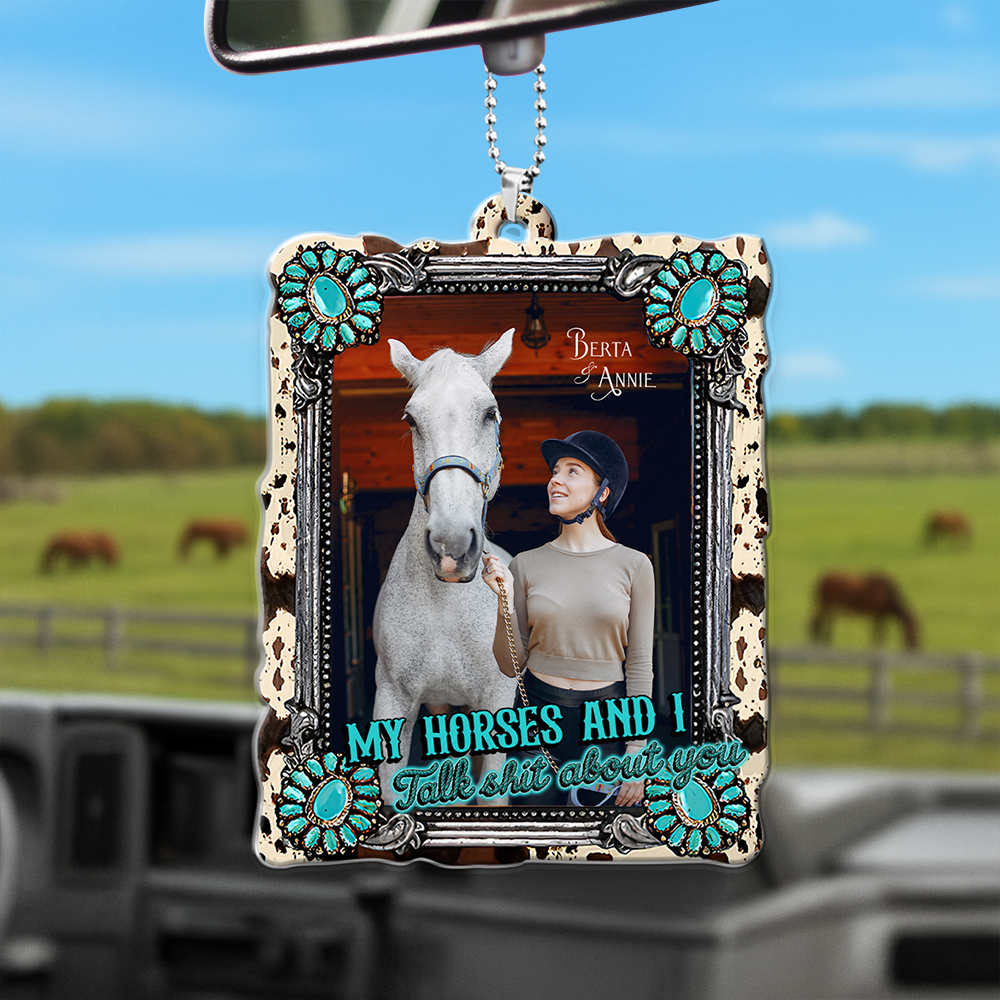 My Horses Car Ornament Custom Photo Gifts For Horse Lovers 05HULU180725-Homacus