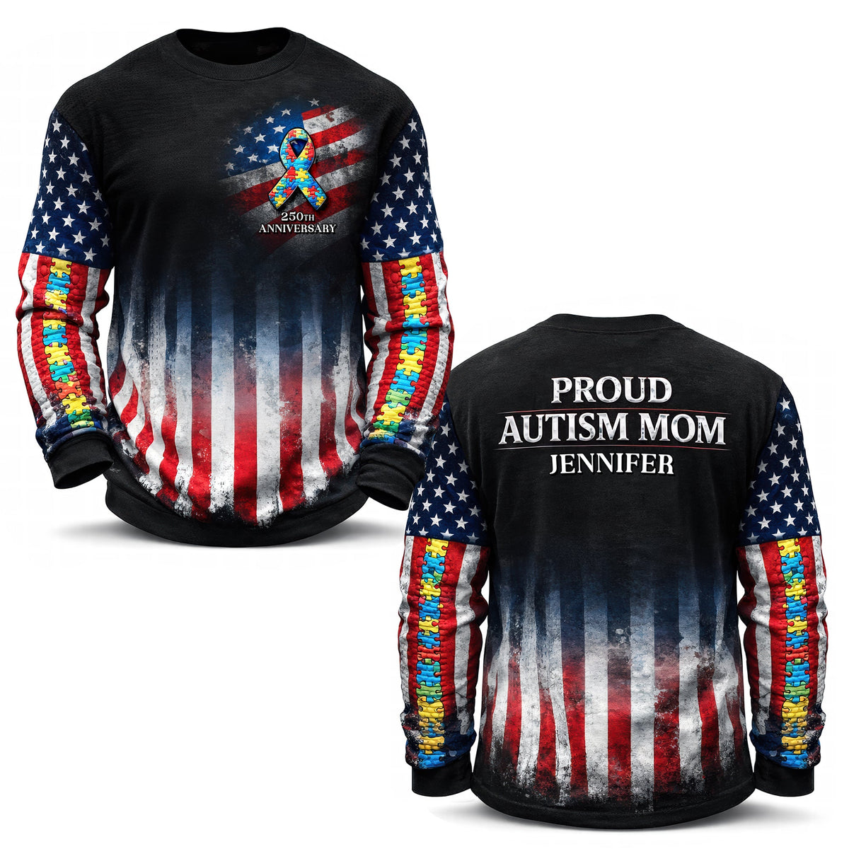 Proud Autism Parent - 250th Of The USA - Personalized Gifts 06toqn040226-Homacus
