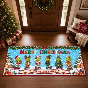 Furry Naughty Family Runner Rug - Personalized Christmas Gifts For Family 03padh011026