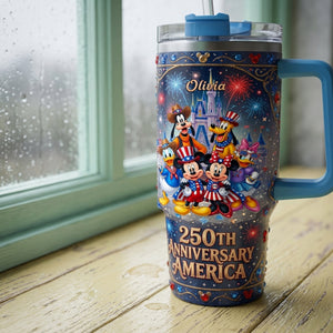 Celebrate America 250th Anniversary Colorful 40oz Tumbler With Handle - Personalized Gifts For Patriots 02tyta190626