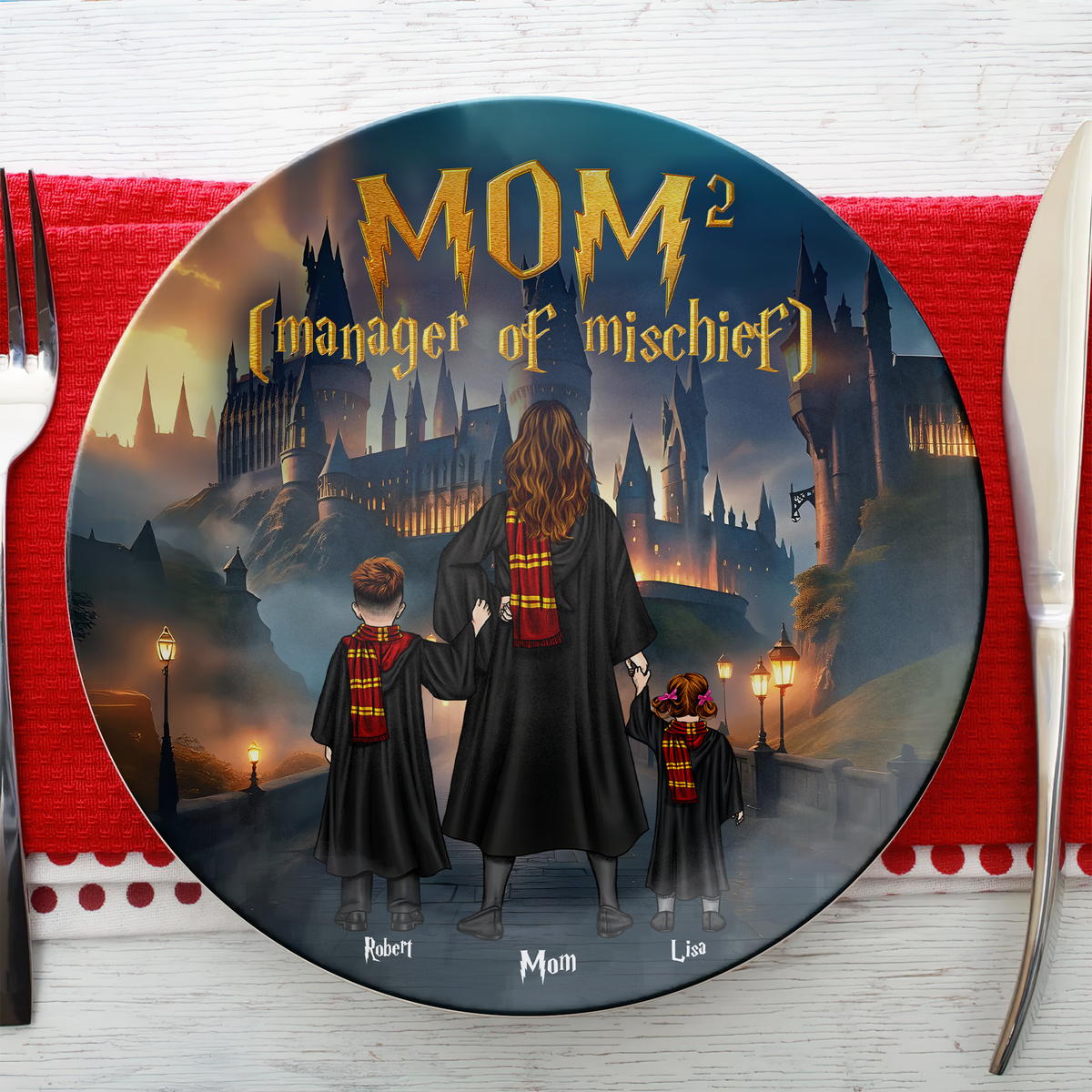 Personalized Decor Gifts For Mom Ceramic Round Plate 02ohpu080425tm-Homacus