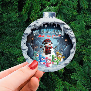 Personalized Gifts For Grandma Christmas Ornament 01qhtn131124 Cute Snowmies My Grandkids Melt My Heart-Homacus