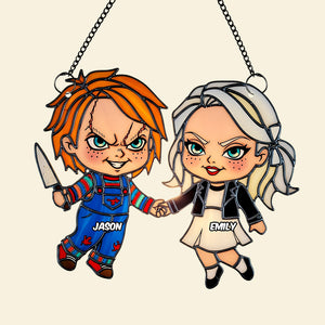 Villain Couple Suncatcher Ornament, Personalized Gifts For Horror Couple 02PGDT090825-Homacus