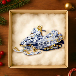 Snowmobile Toile de Jouy Ornament - Personalized Christmas Gifts 01PGDT151025-Homacus
