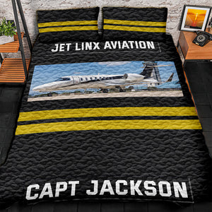 Personalized Gift For Pilot Quilt Bedding Set, Custom Rank & Airline Logo 04QHQN080125-Homacus