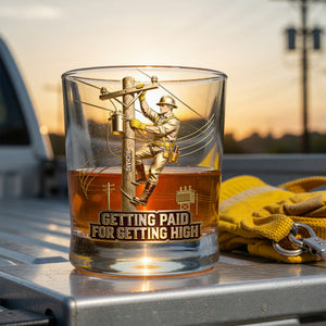 Proud Lineman Round Glass - Personalized Gifts For Workers 01PGQN100626