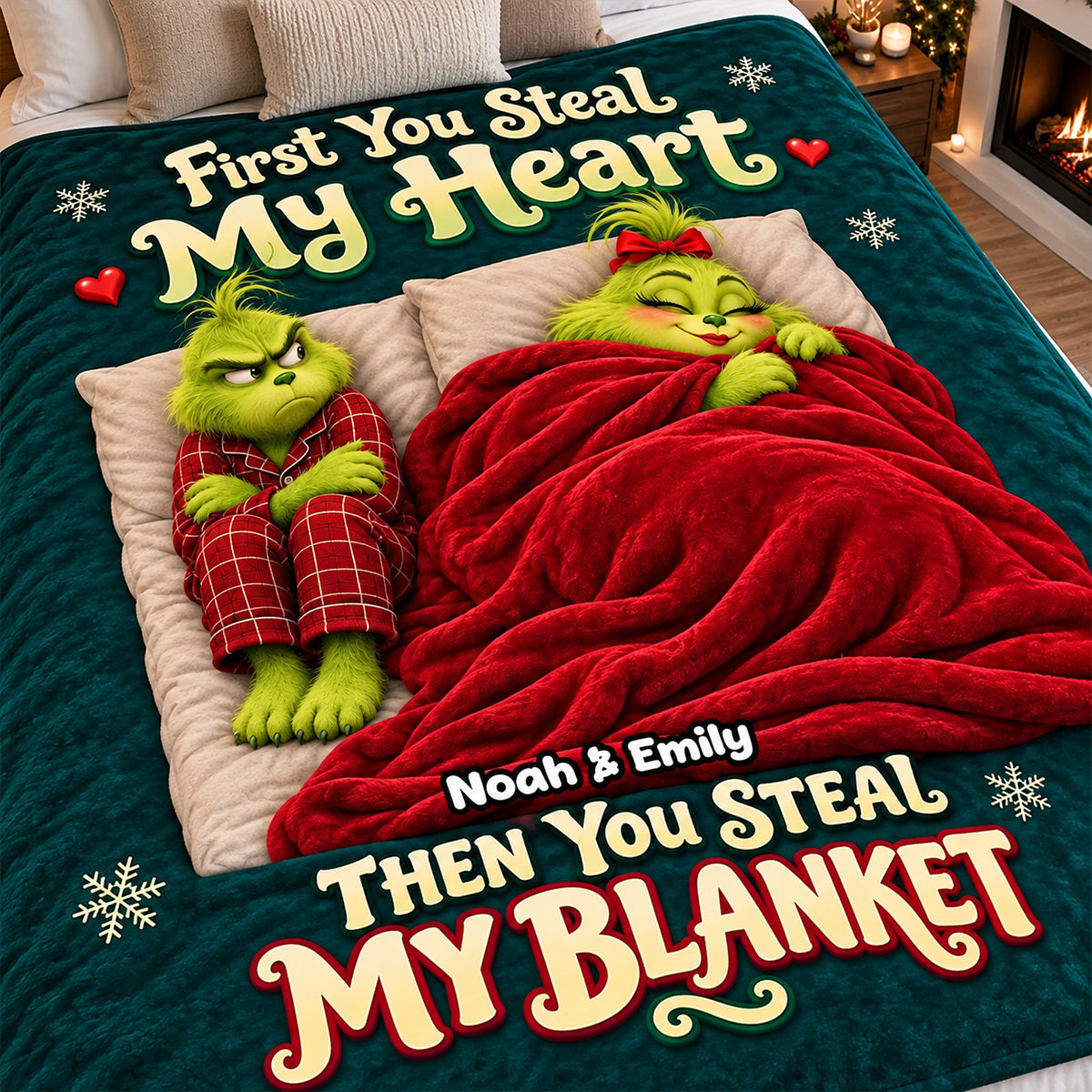 Love Stealer Couple Blanket, Personalized Christmas Gifts For Couple 03qhdh121026-Homacus