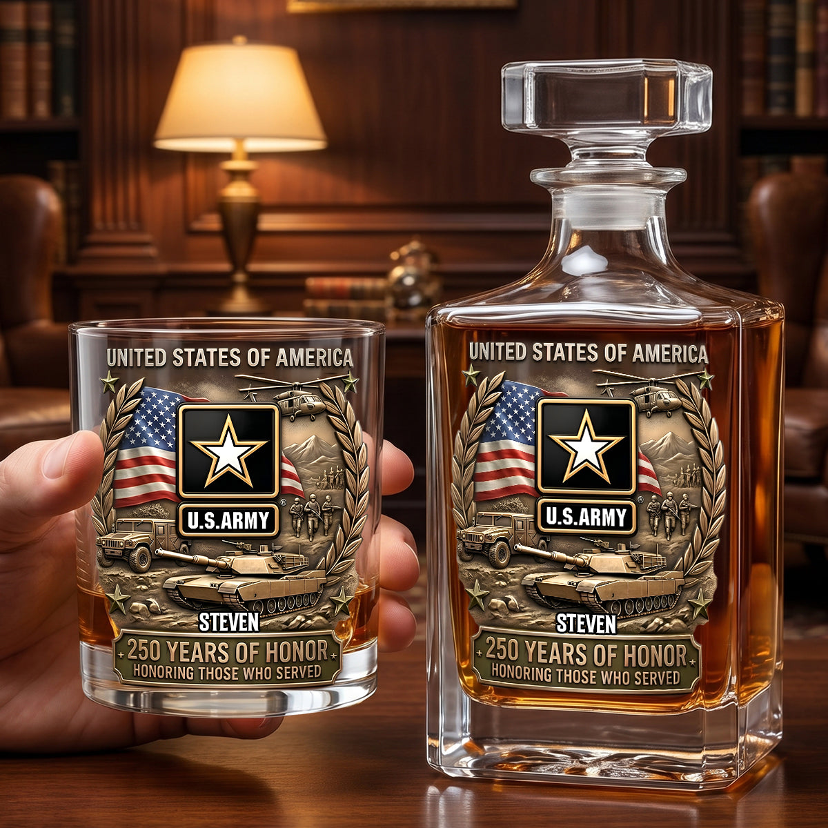 250 Years Of Honor Decanter Set - Personalized Gifts For Veterans 04tydh260626-Homacus