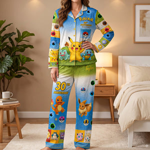 Pocker Creature Button Up Pajama Set, Personalized Gifts 03QHDH260826