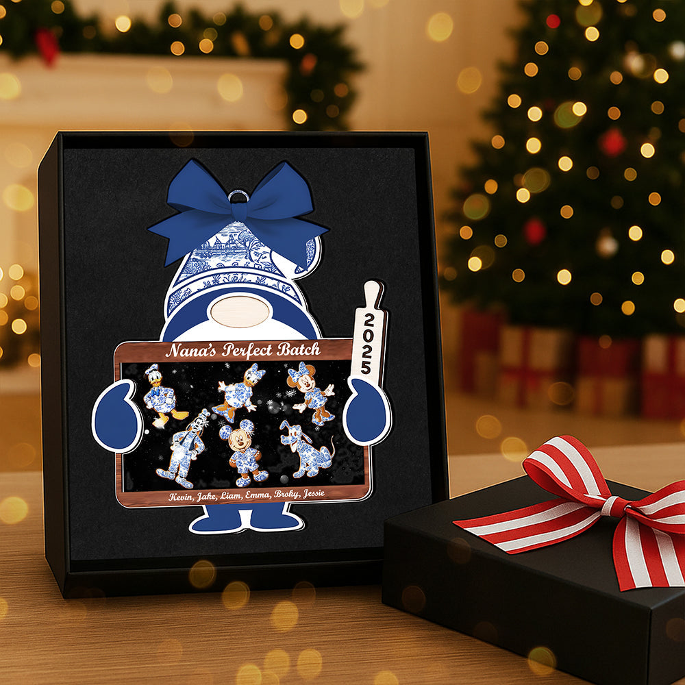 Layered Christmas Grandma Mommy Toile de Jouy Shaker Ornament 04pgta240925-Homacus