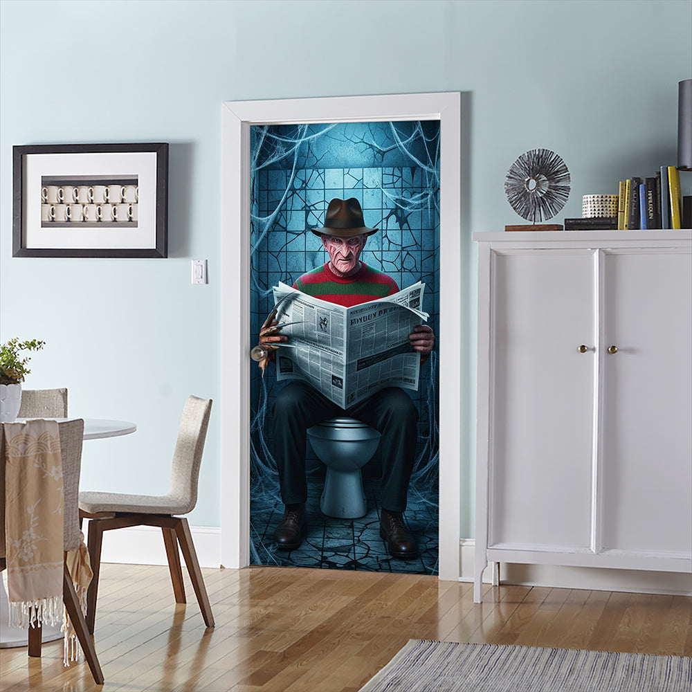 Creepy Toilet Scene Door Cover - Personalized Halloween Gifts For Horror Movie Fans 05hyqn190825-Homacus