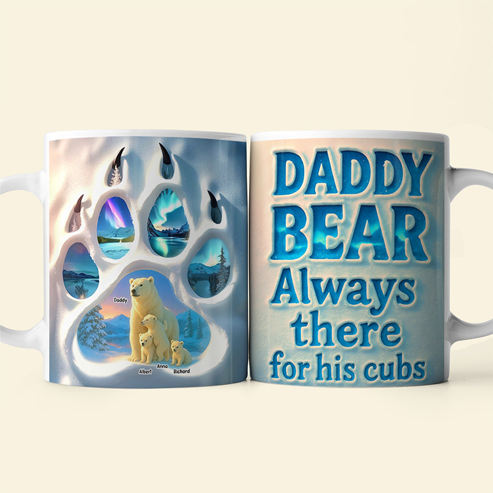 Ice Bear Dad Footprint Coffee Mug - Personalized Gifts For Dad 02qhqn190525-Homacus