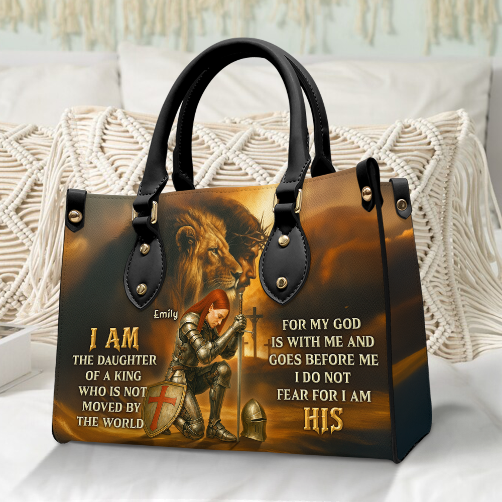 Kneeing Knight Leather Bag - Personalized Gifts For Christians 02hupu130625-Homacus