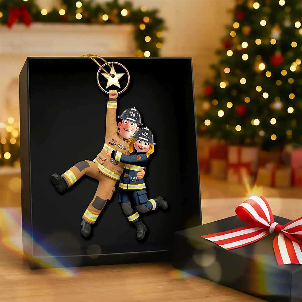 Firefighter Couple Hanging Ornament - Personalized Gifts For Couple