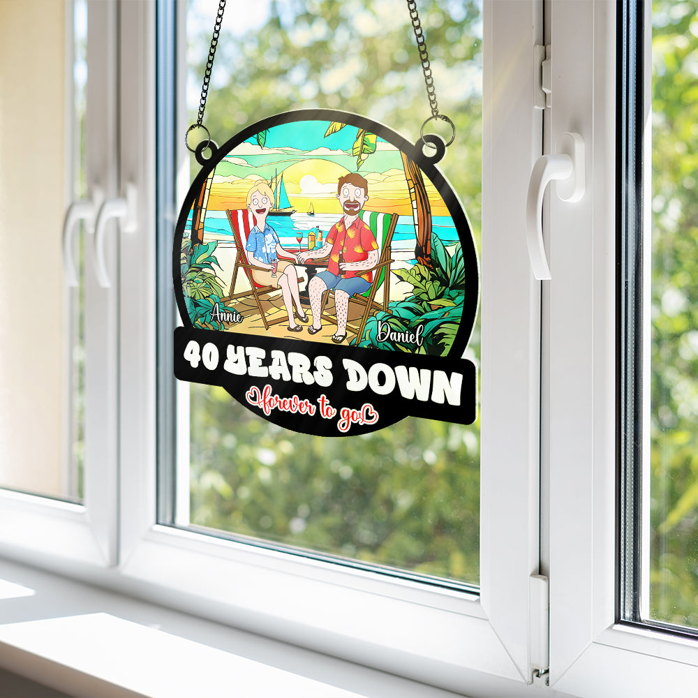 Burger Couple Suncatcher Ornament - Personalized Anniversary Gifts 03TOLU080225PA-Homacus