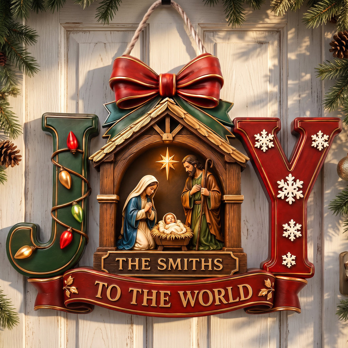 Jesus Joy To The World Acrylic Sign - Personalized Gifts For Christian Christmas Acrylic Sign 01HAQN060826