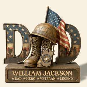 Veterans Military Acrylic Plaque- Personalized Gifts For Dad 05xqdt290425-Homacus