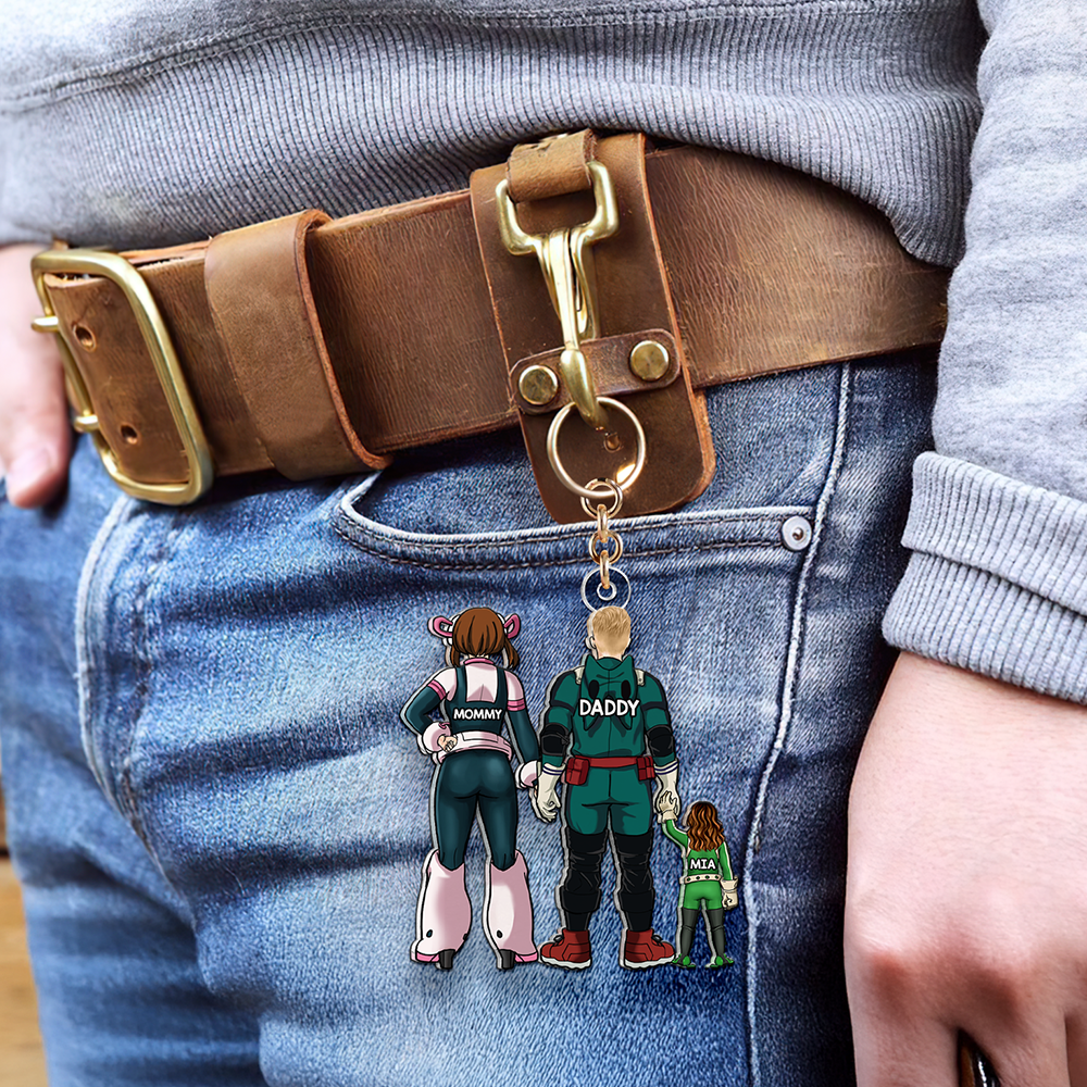 Personalized Gifts For Family Keychain Anime Family 01QHHU260225HH-Homacus