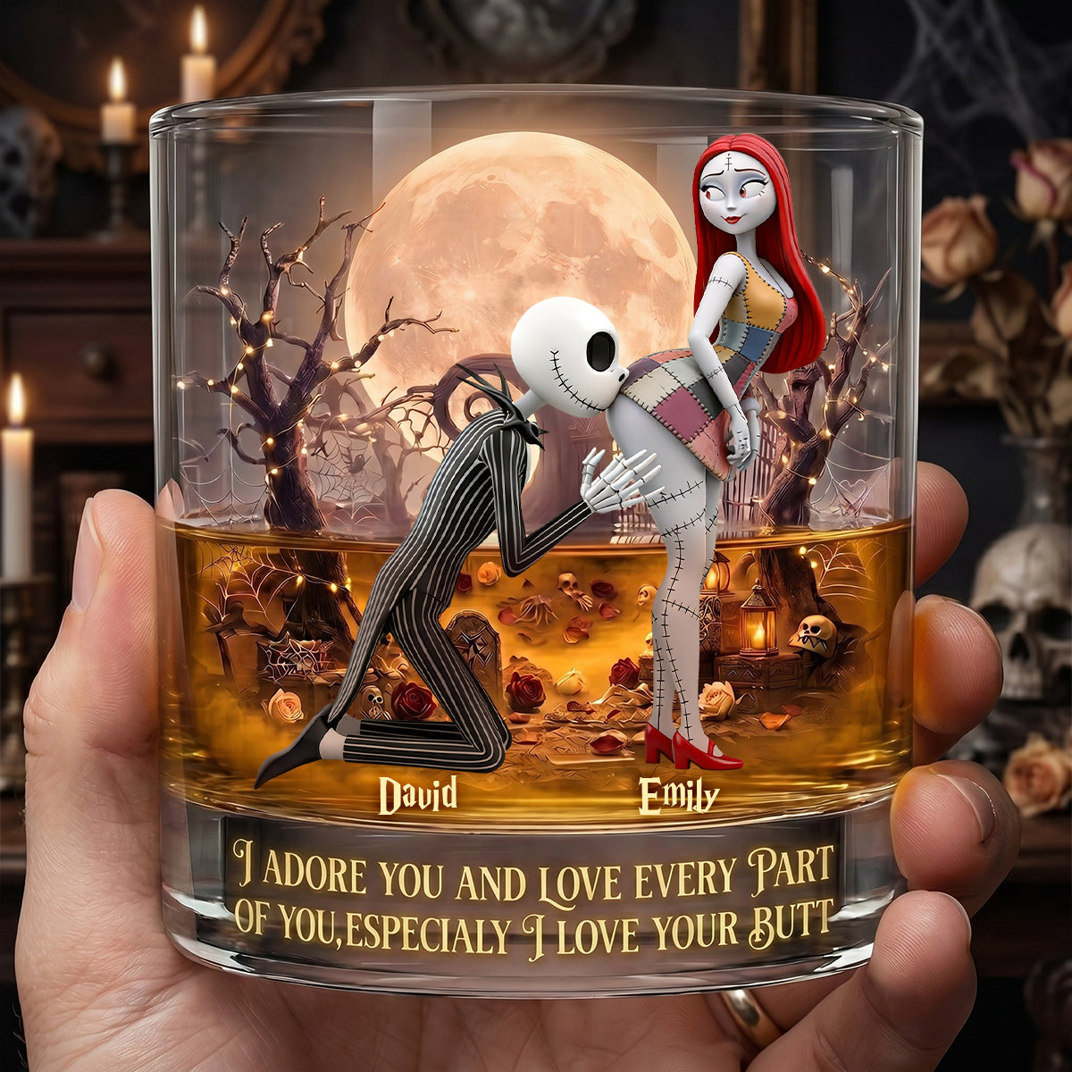 Funny Couple 11oz Round Glass - Personalized Gifts For Couple 03ohdh010626-Homacus