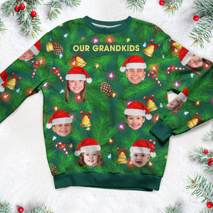 Custom Photo Gift For Family, Christmas Light Bulbs Ugly Sweater 05ACQN031024-Homacus