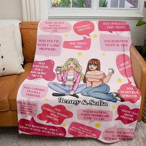 Personalized Gifts For Bestie Blanket Besties Girl 02KAMH130125HH-Homacus