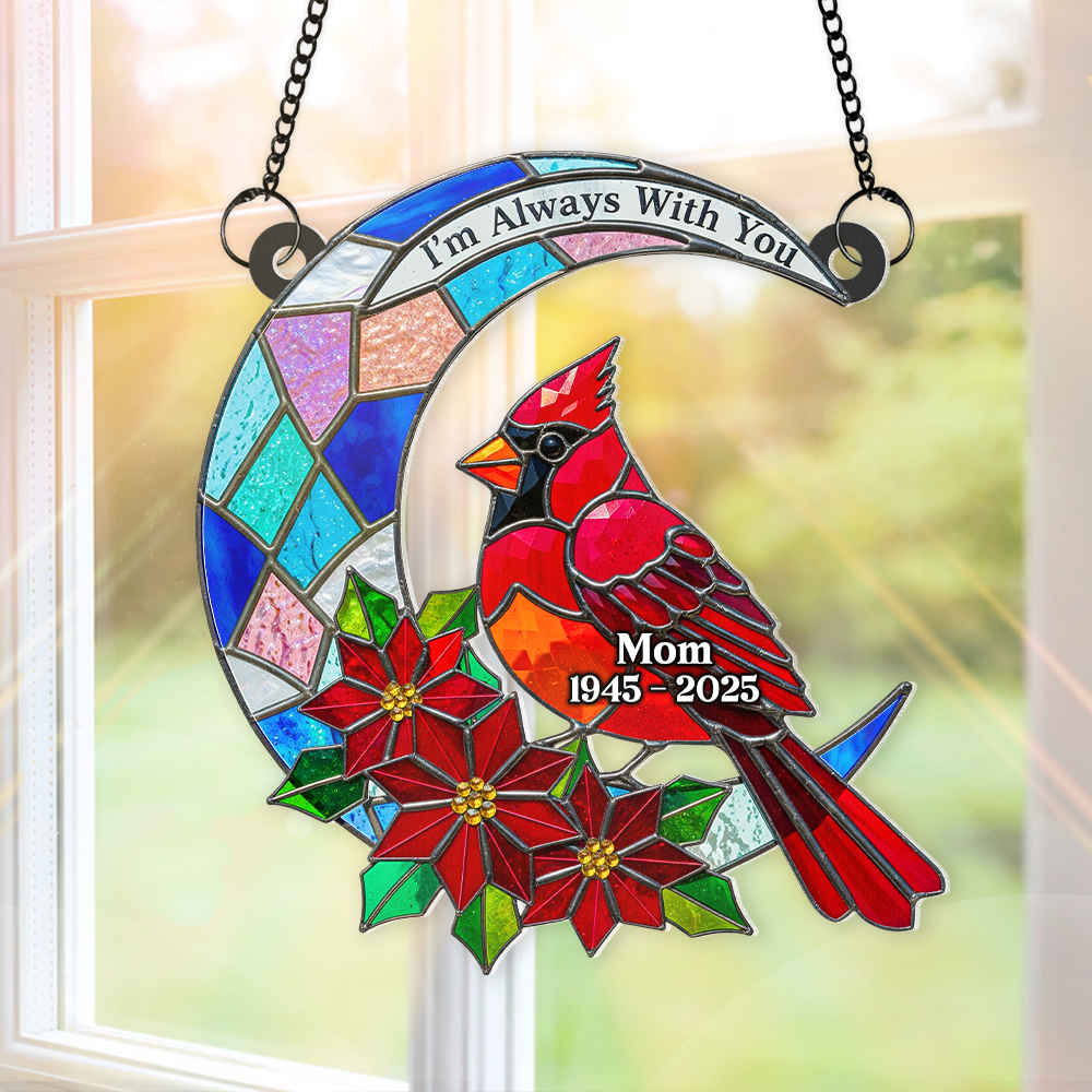 Cardinal Bird Acrylic Window Suncatcher Ornament - Personalized Remembrance Gifts 03napu120625-Homacus