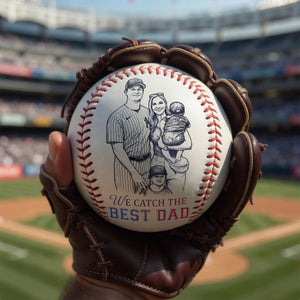 Catch The Best Dad Baseball Ball Custom Photo Gifts For Baseball Dad 05qhlu090526-Homacus